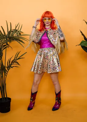 Gold rainbow stars Sparkle Disco Skirt