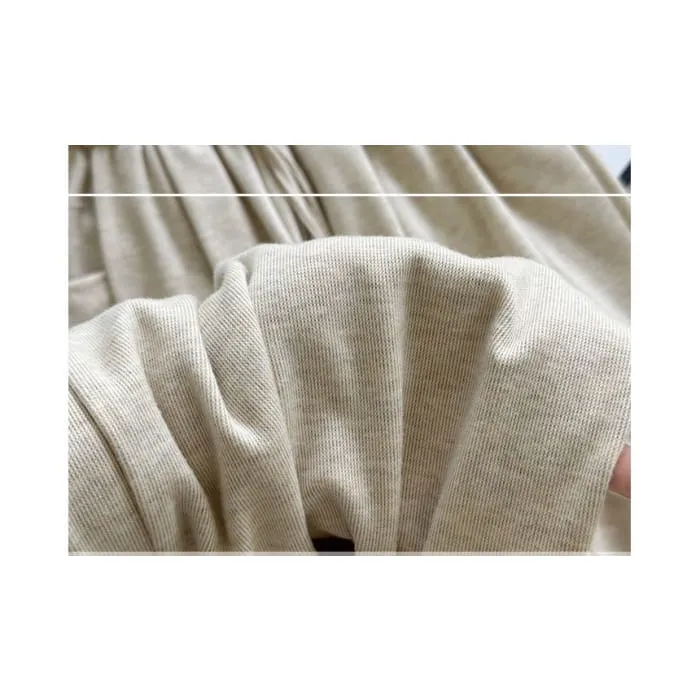 High Rise Drawstring Pocketed Drape Knit Wide Leg Plain Sweatpants
