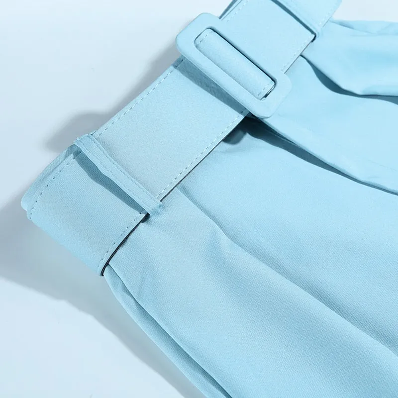 High Waist Ankle Length Suit Trousers