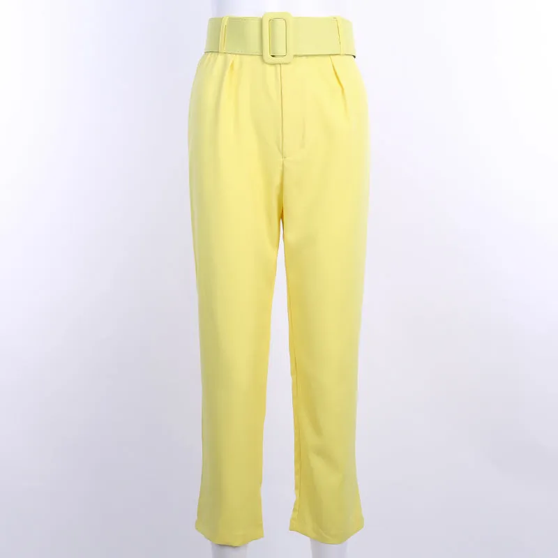 High Waist Ankle Length Suit Trousers