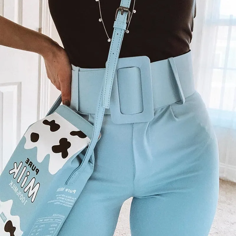 High Waist Ankle Length Suit Trousers