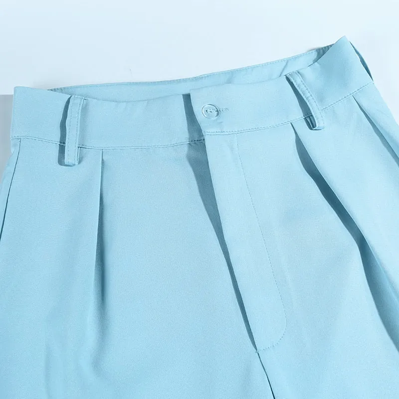 High Waist Ankle Length Suit Trousers