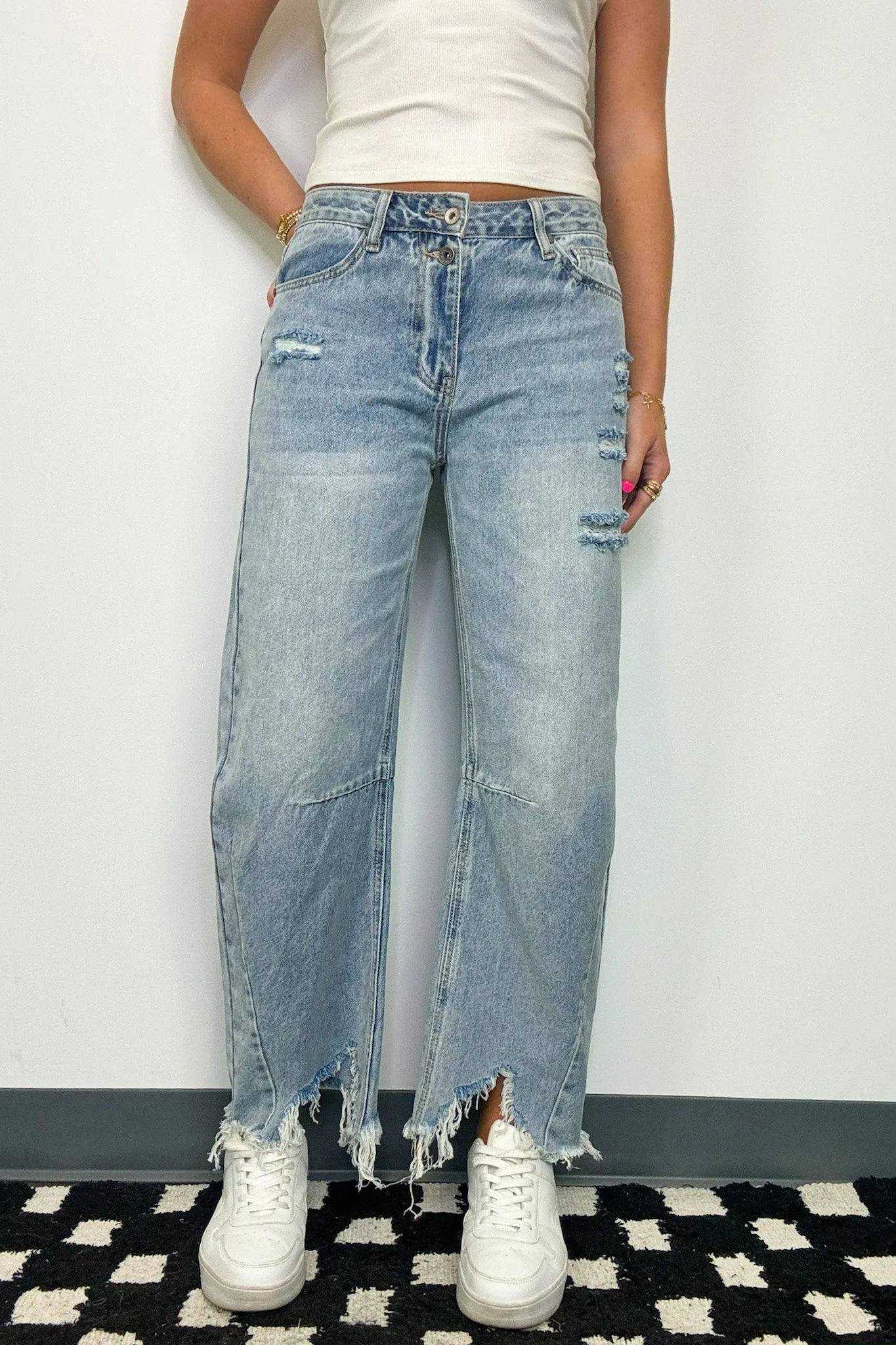Isabele High Rise Slouchy Horseshoe Jeans