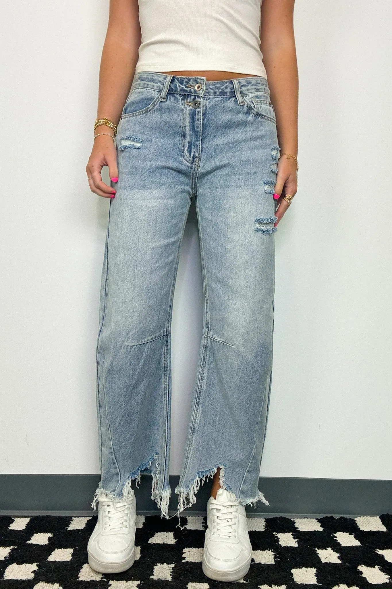 Isabele High Rise Slouchy Horseshoe Jeans