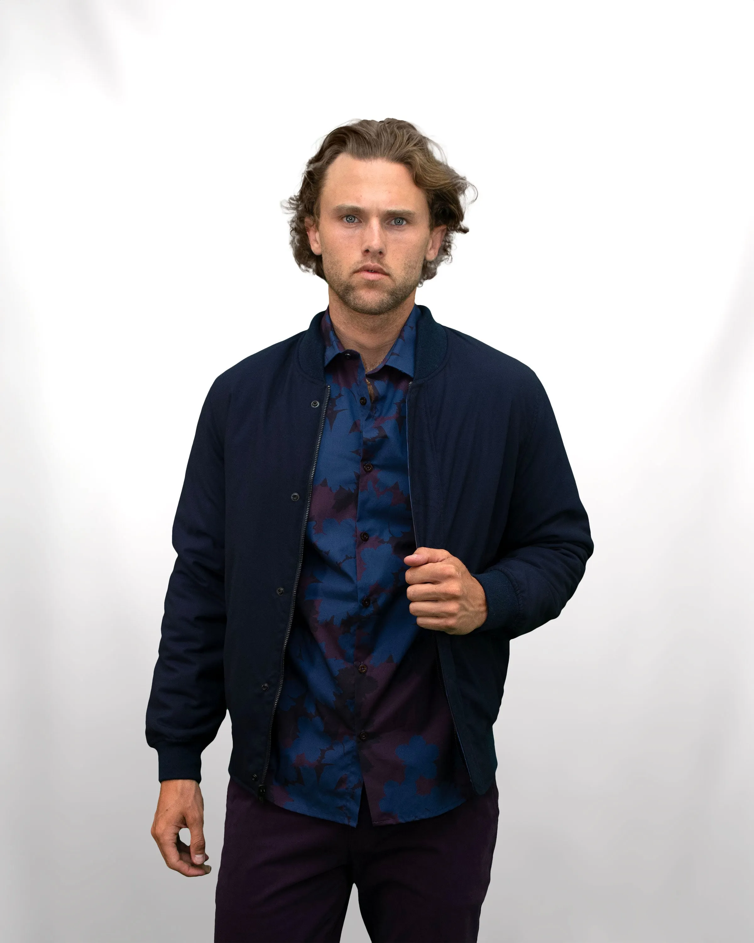 JENKIN REVERSIBLE BLOUSON JACKET - NAVY