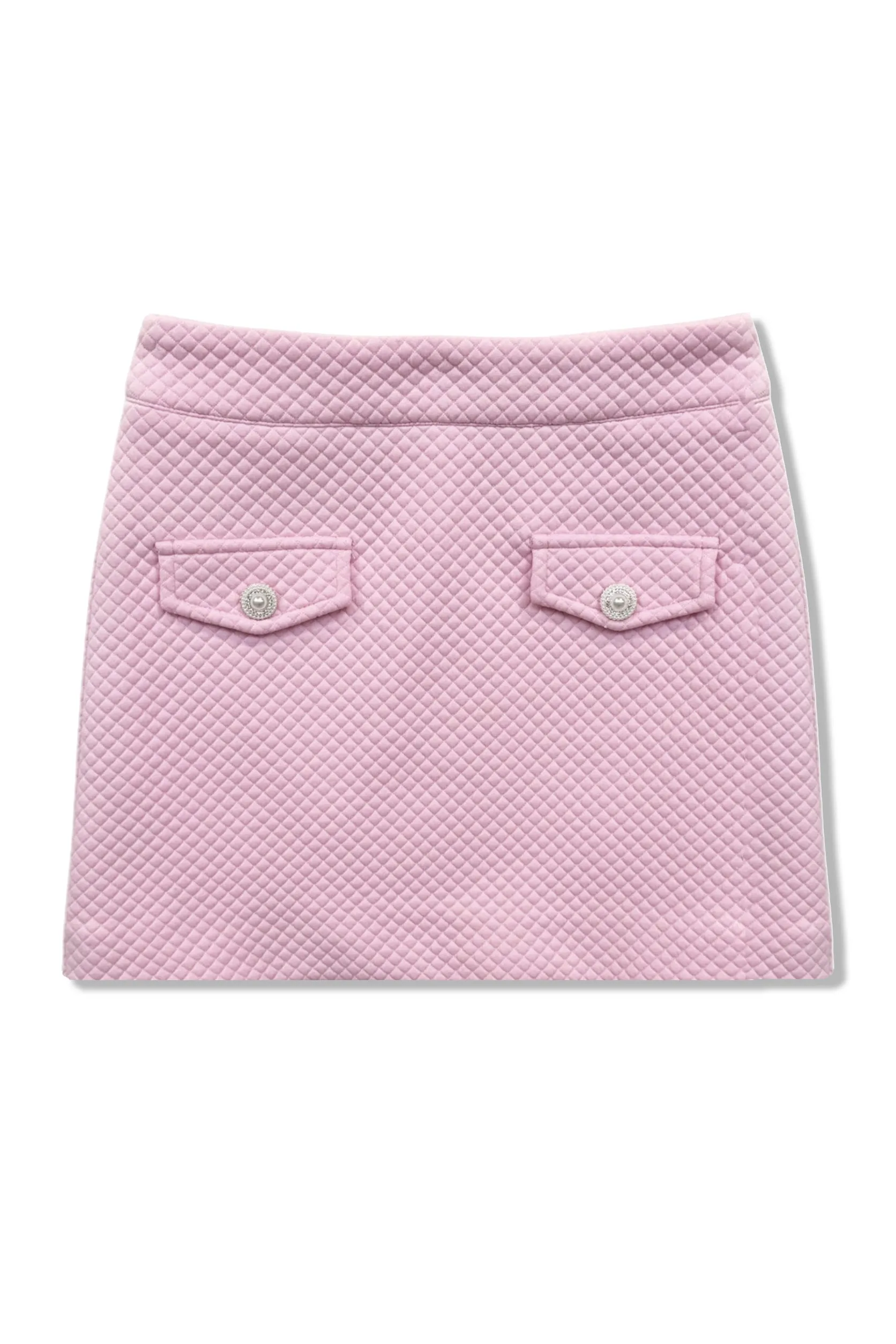 JUNIOR CHARLOTTE QUILTED SKIRT W/ POCKET FLAP DETAIL