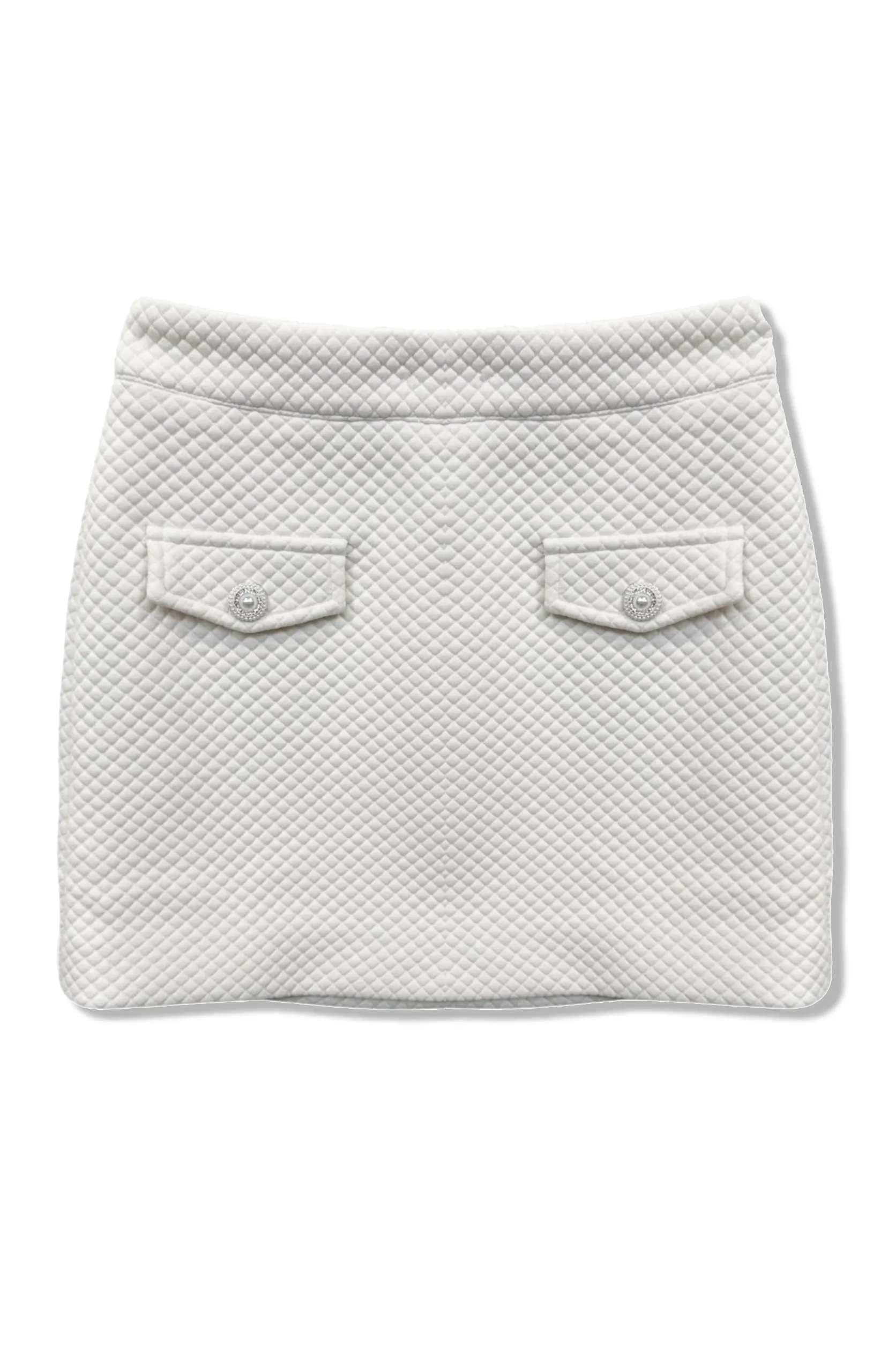 JUNIOR CHARLOTTE QUILTED SKIRT W/ POCKET FLAP DETAIL