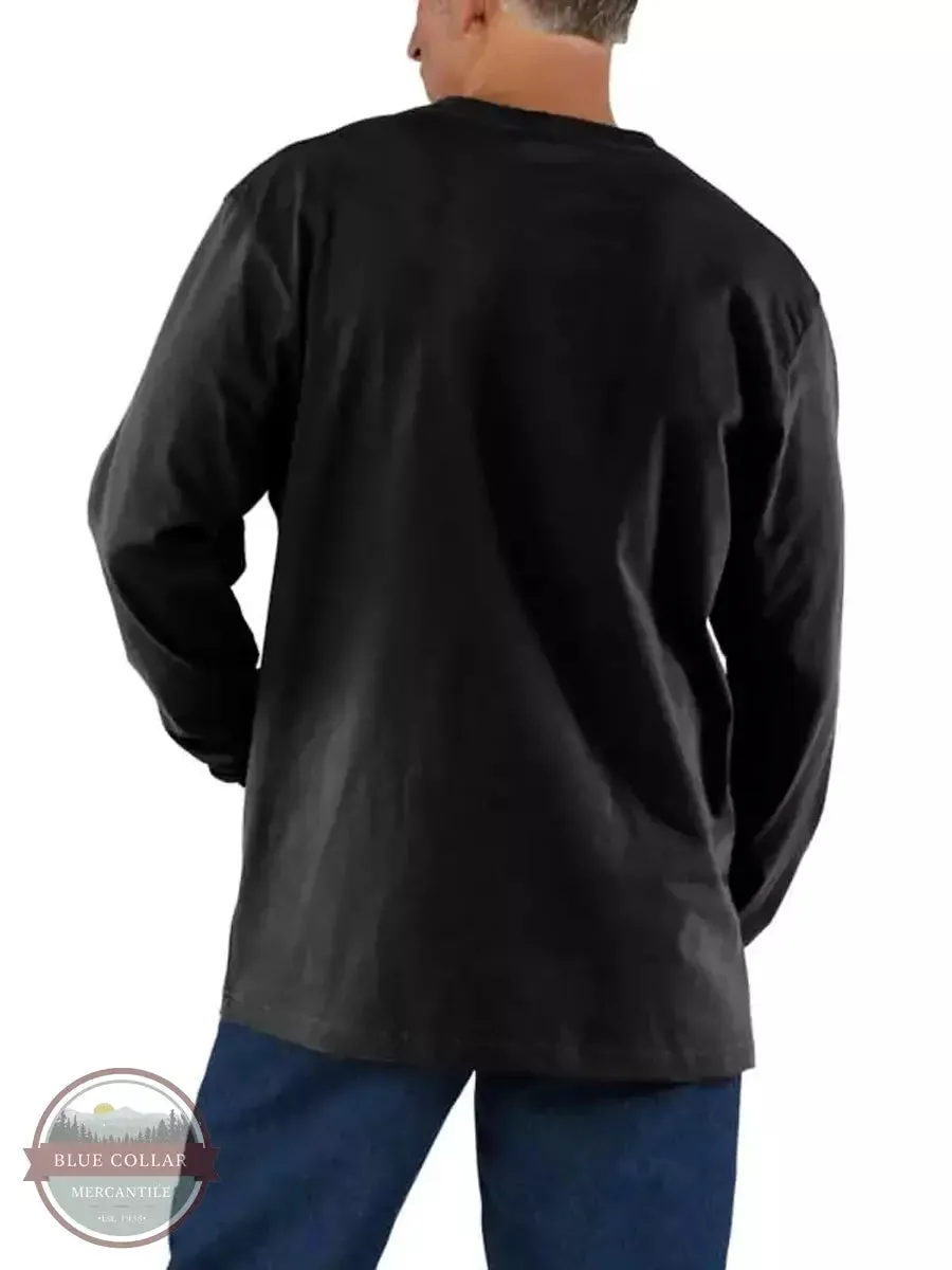 K128 Loose Fit Heavyweight Long Sleeve Pocket Henley T-Shirt
