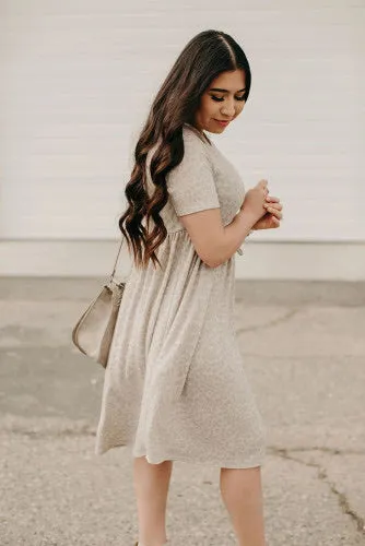 Khaki Leopard Print Empire Mini Dress