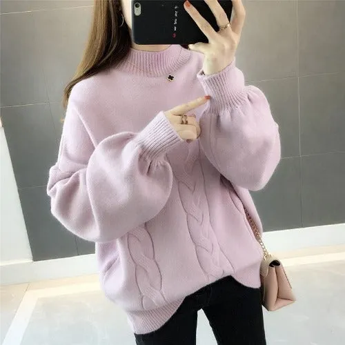 Korean Version Half Turtleneck Loose Wild Lazy Sweater