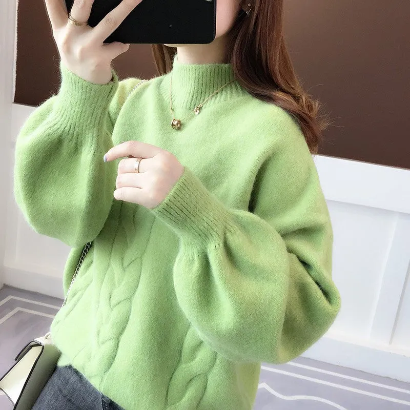 Korean Version Half Turtleneck Loose Wild Lazy Sweater