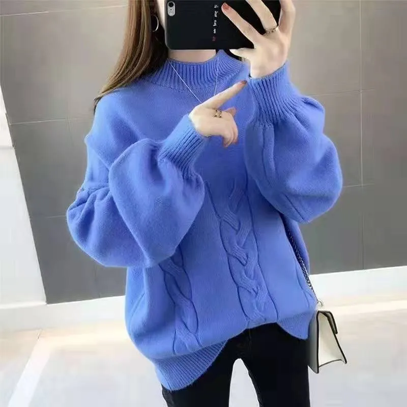 Korean Version Half Turtleneck Loose Wild Lazy Sweater