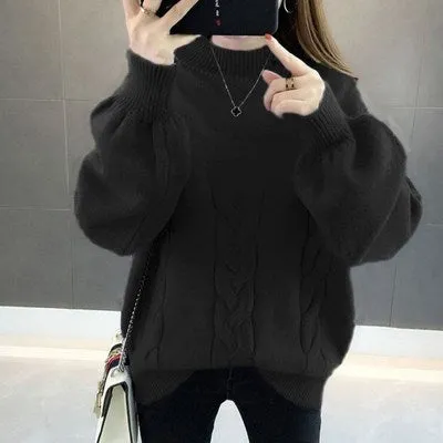 Korean Version Half Turtleneck Loose Wild Lazy Sweater
