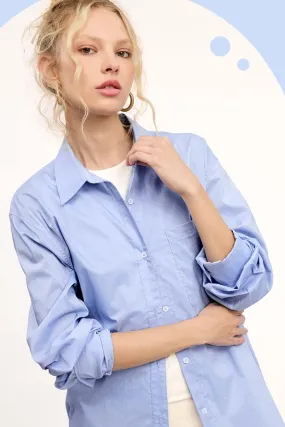 La Miel Button Down Poplin Shirt in Denim