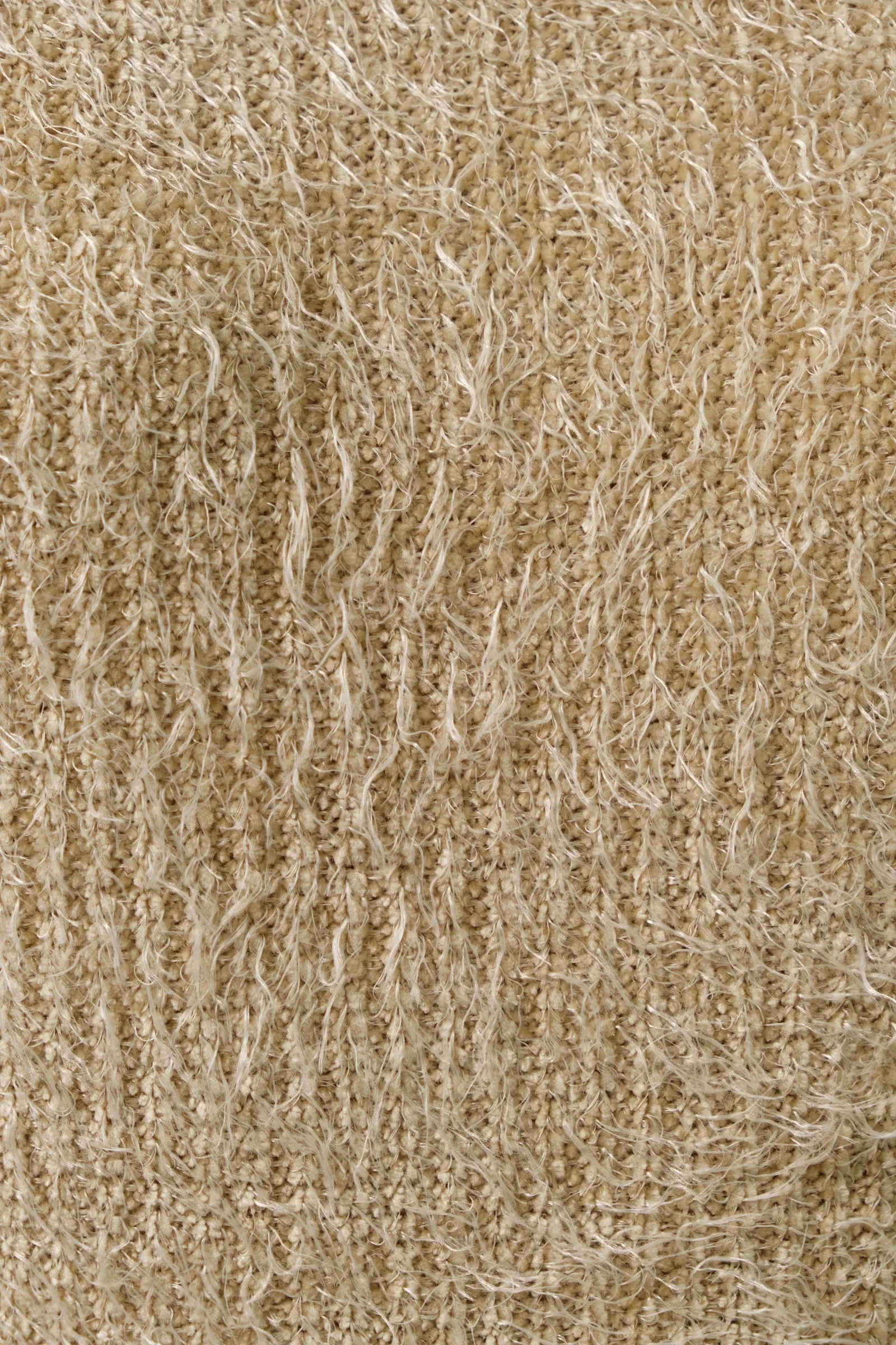 Laureen Eyelash Rib Short Sleeve Jumper - Beige