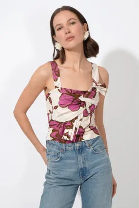 Layne Front Tie Top -Pink