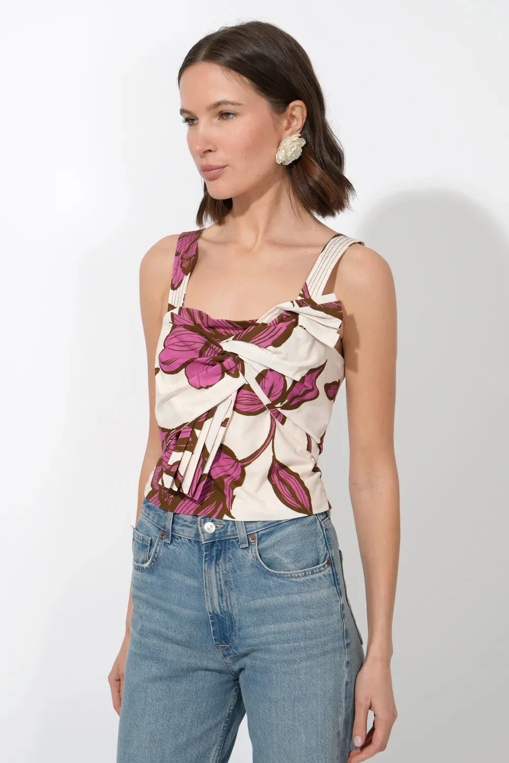 Layne Front Tie Top -Pink
