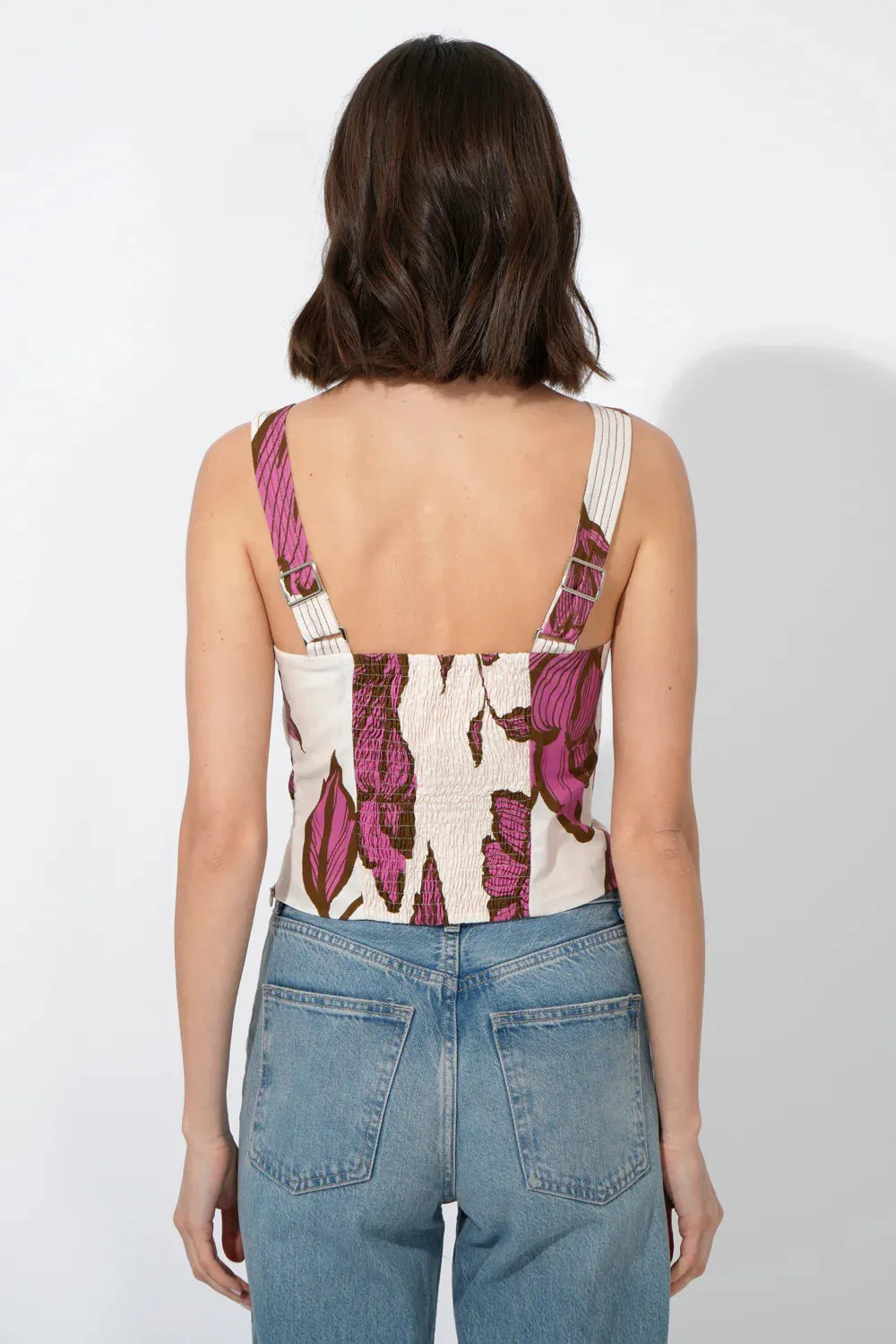 Layne Front Tie Top -Pink