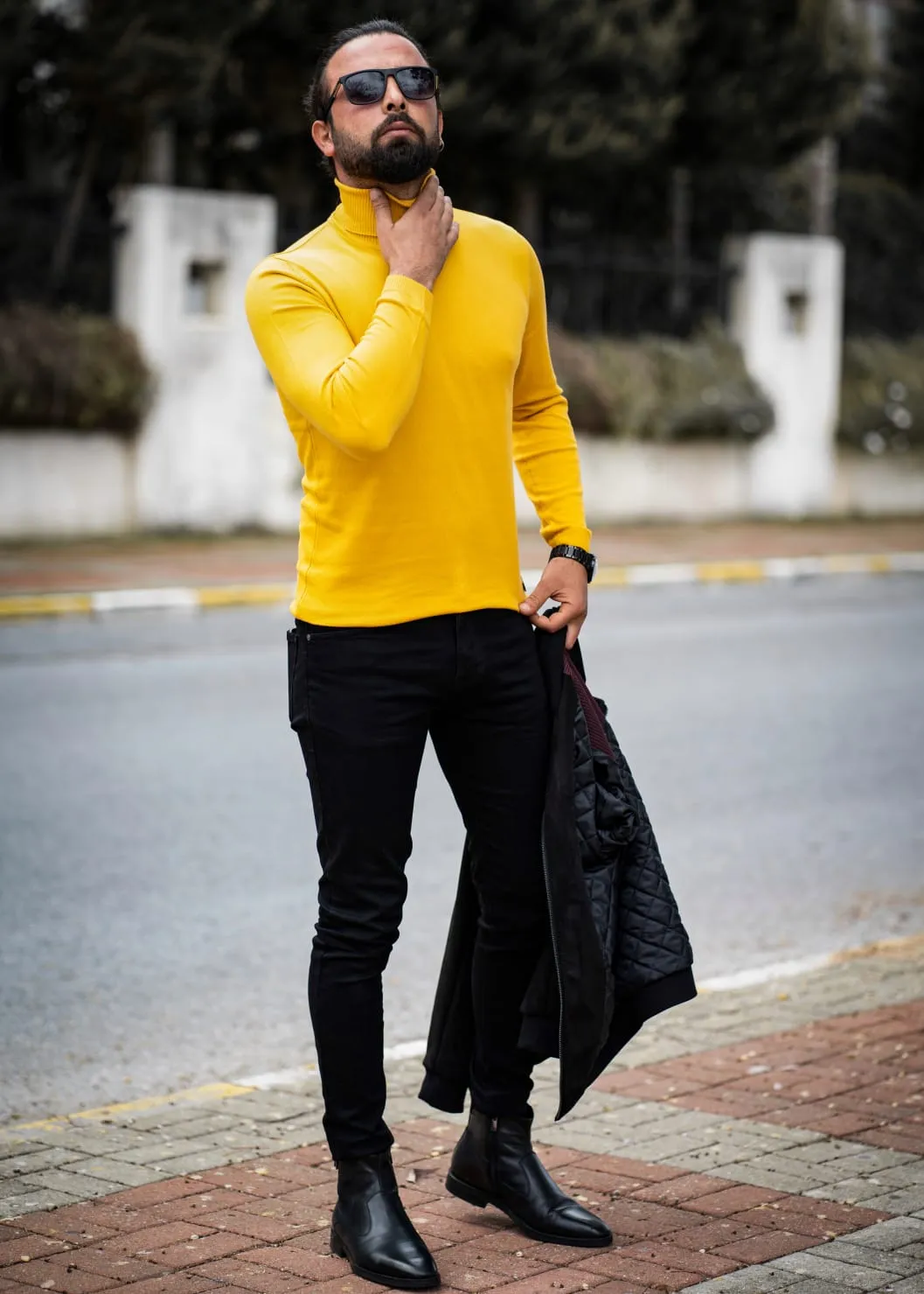Logan Slim Fit Special Edition Woolen Black Coat