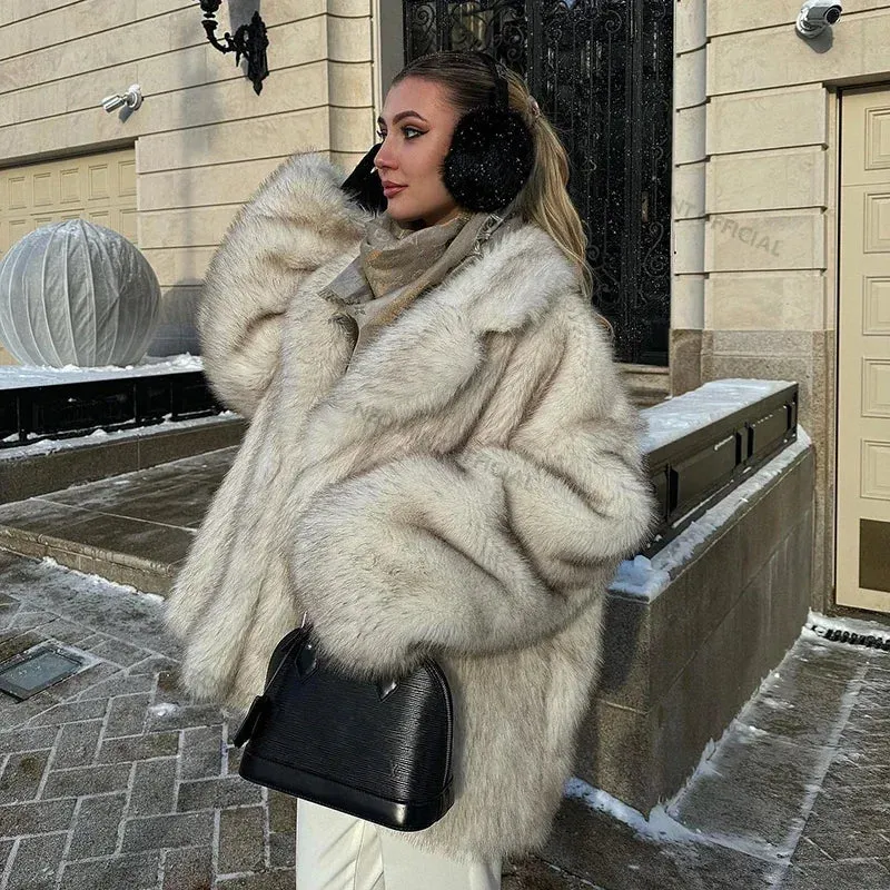 Luxurious Oversized Chunky Faux Fur Coat Jacket S - 2X in 3 Colors