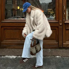 Luxurious Oversized Chunky Faux Fur Coat Jacket S - 2X in 3 Colors