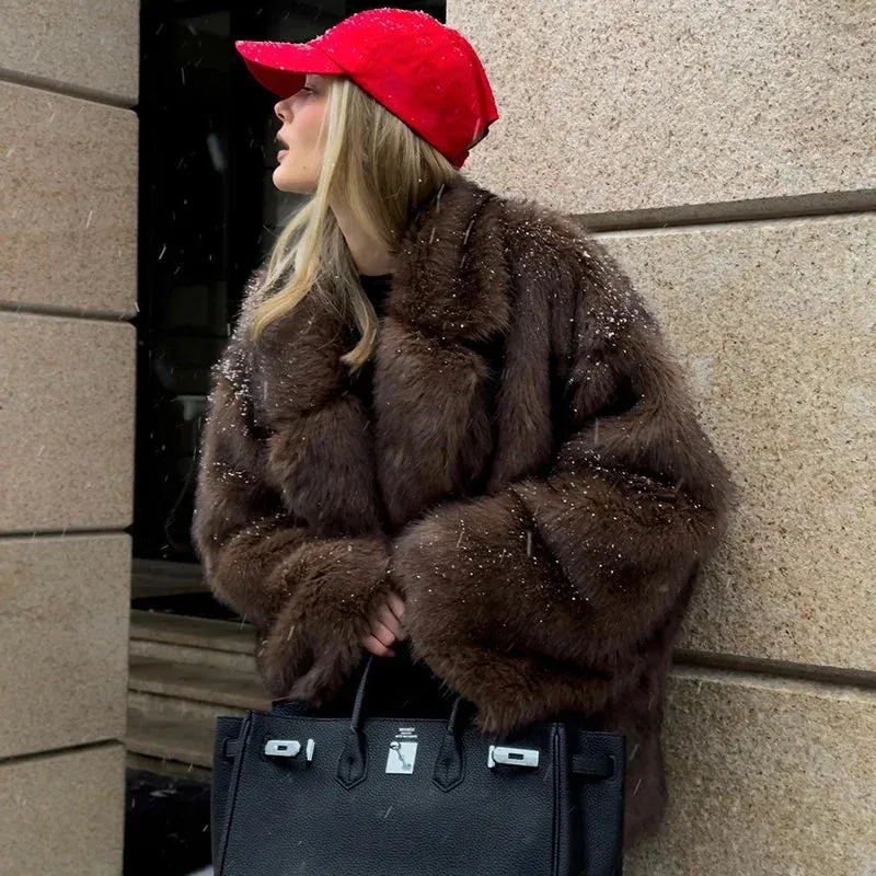 Luxurious Oversized Chunky Faux Fur Coat Jacket S - 2X in 3 Colors