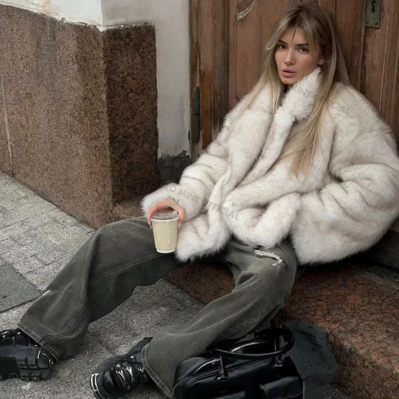 Luxurious Oversized Chunky Faux Fur Coat Jacket S - 2X in 3 Colors