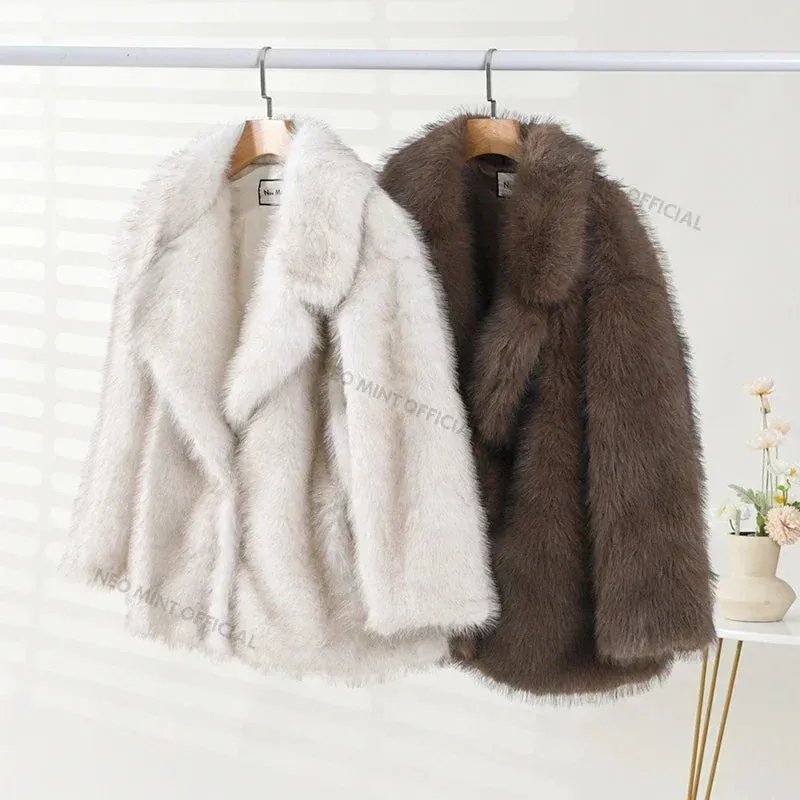 Luxurious Oversized Chunky Faux Fur Coat Jacket S - 2X in 3 Colors