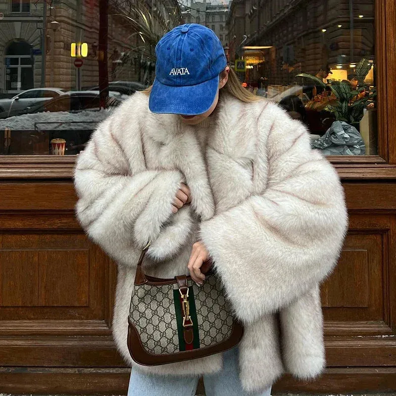 Luxurious Oversized Chunky Faux Fur Coat Jacket S - 2X in 3 Colors