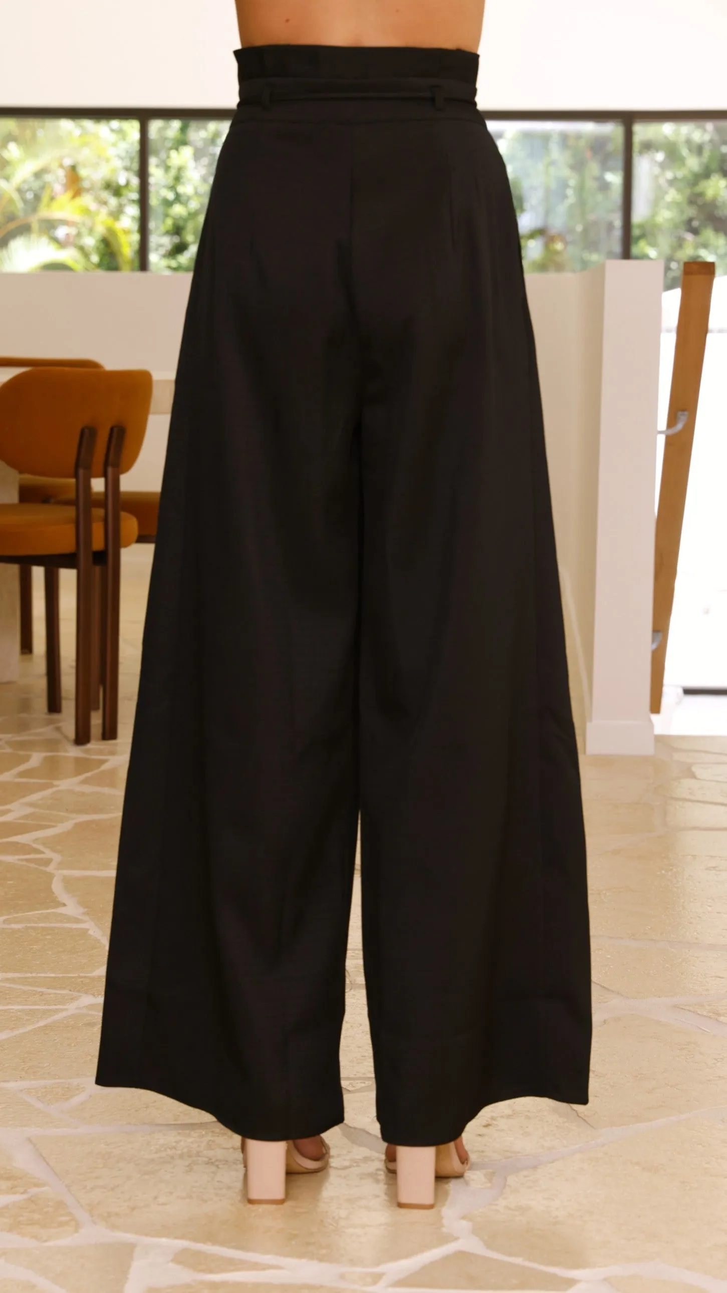 Melinda High Waist Pants - Black