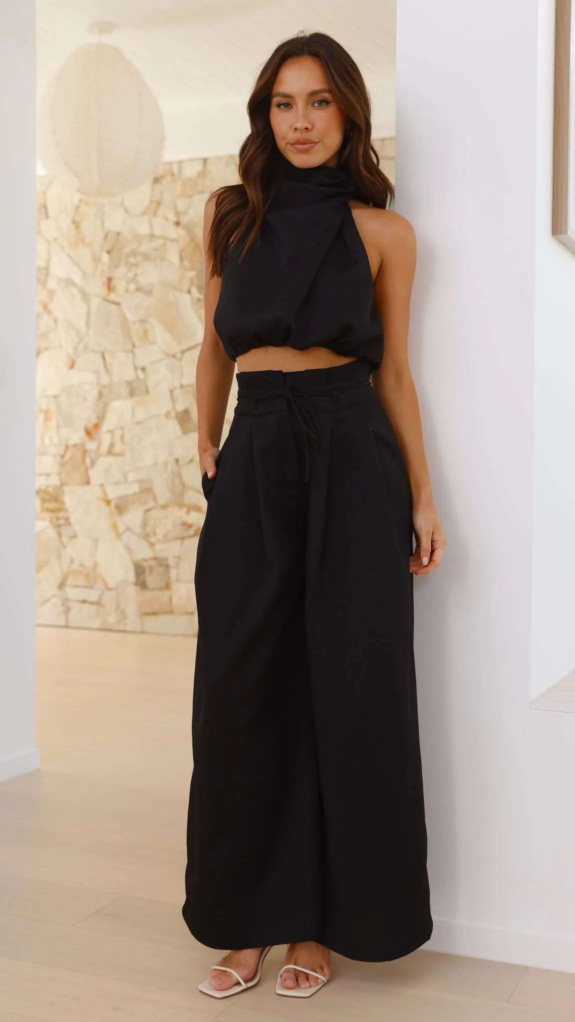 Melinda High Waist Pants - Black