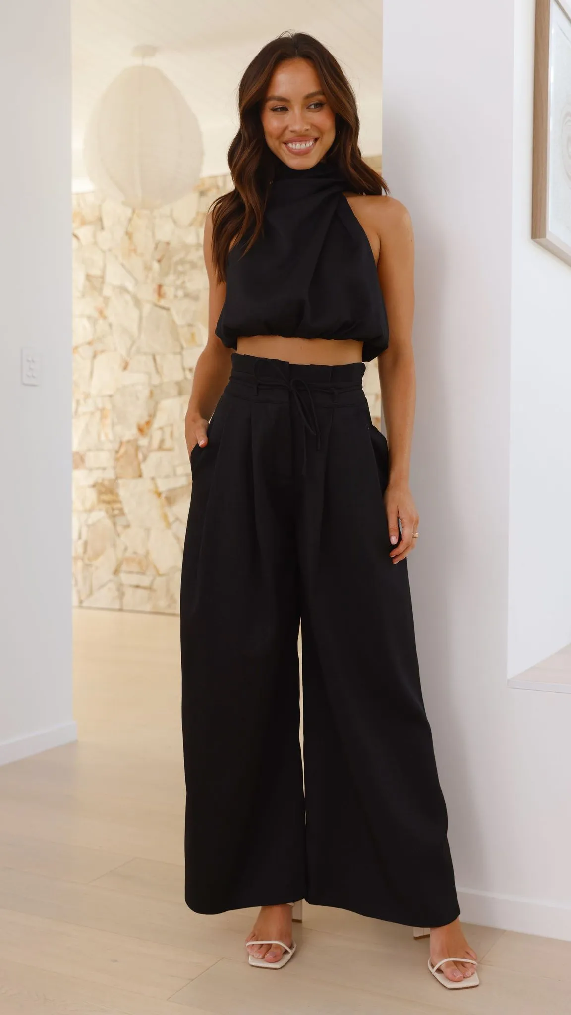 Melinda High Waist Pants - Black