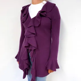 Mulberry Purple Slouchy Cashmere V-Neck Jumper Small