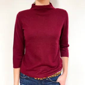 Mulberry Red Cashmere Turtle Neck Jumper Extra Small