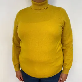 Mustard Yellow Polo Neck Cashmere Jumper
