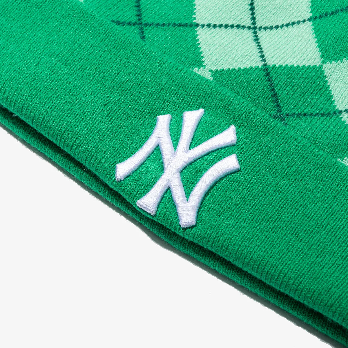 NEW YORK YANKEES KNIT ARGYIL BEANIE DARK GREEN KNIT MEDIUM