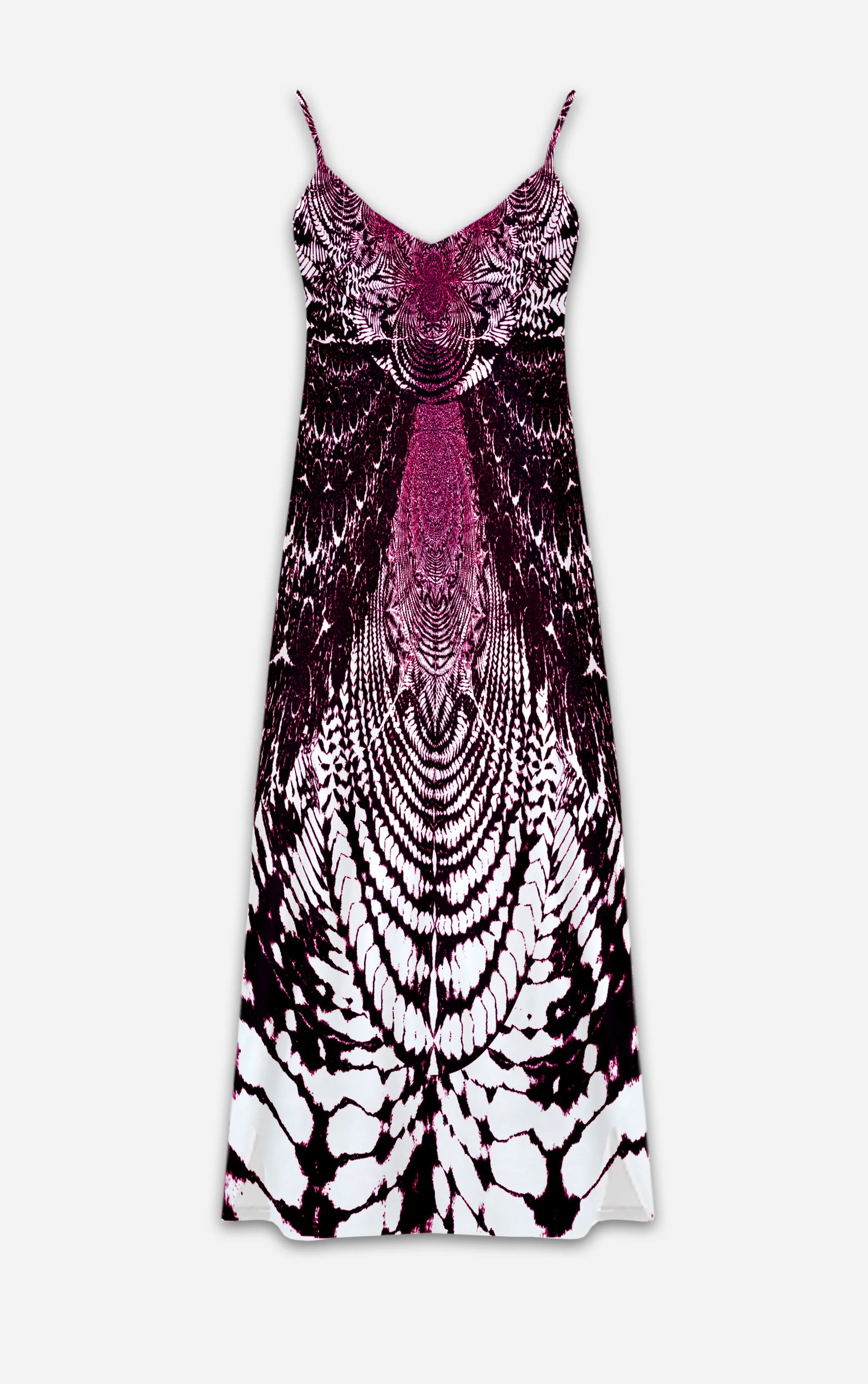 Not Your Mamas Tie Dye- French Gothic V Neck Slip Dress in Eggplant Wine | Le Leanian™