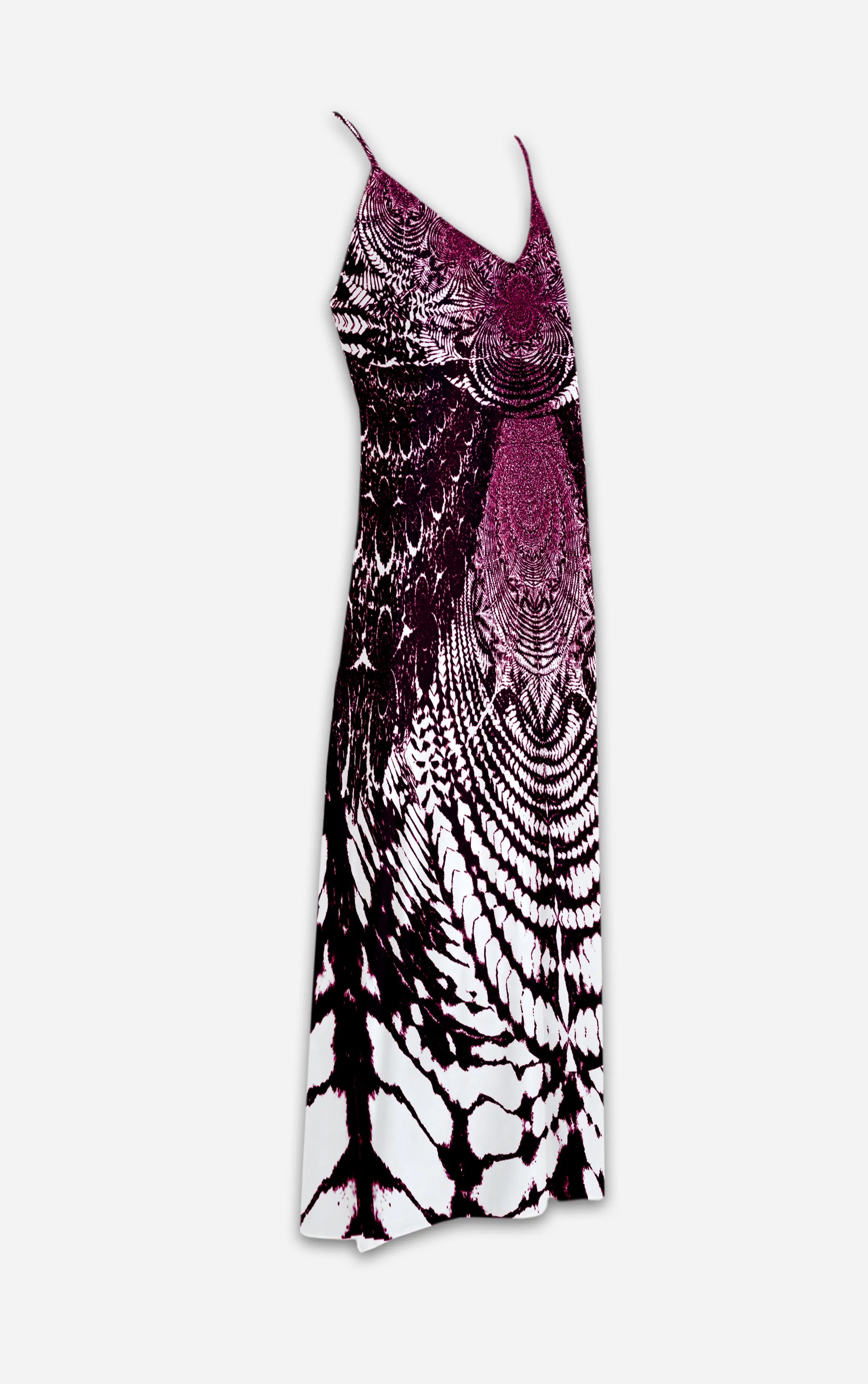 Not Your Mamas Tie Dye- French Gothic V Neck Slip Dress in Eggplant Wine | Le Leanian™