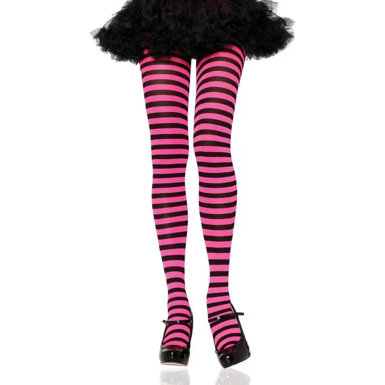 Nylon Stripe Tights 7100