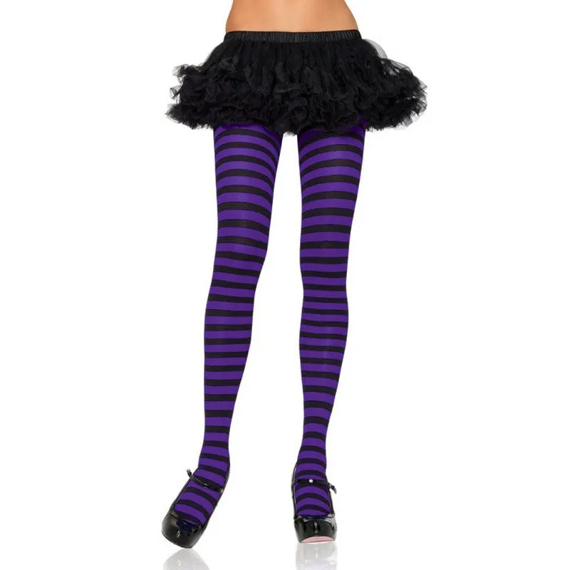 Nylon Stripe Tights 7100