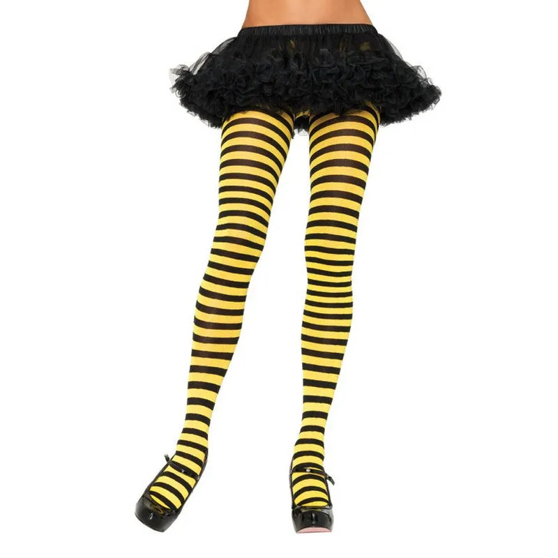 Nylon Stripe Tights 7100