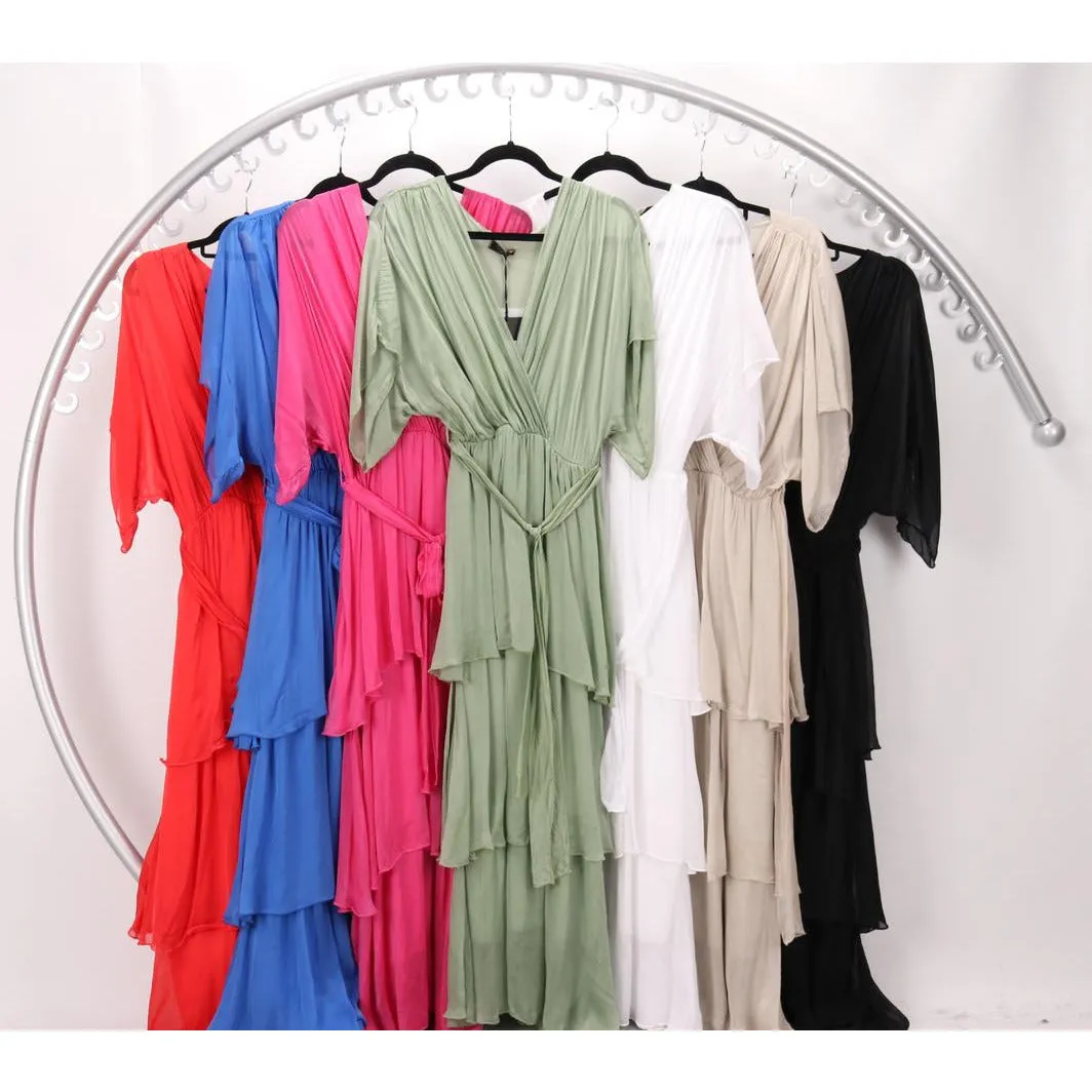 Perla - Long Silk Dress Pink