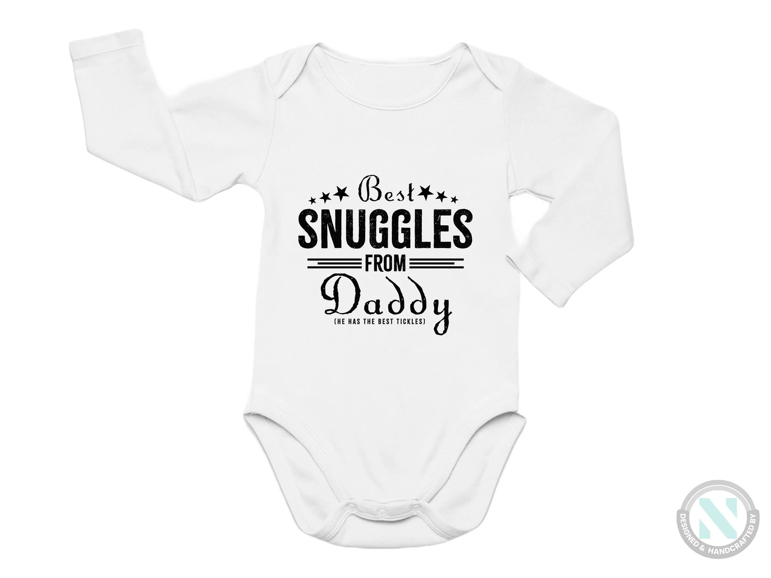 Personalized Baby Grow with Best Snuggles From Daddy text For Baby Boys