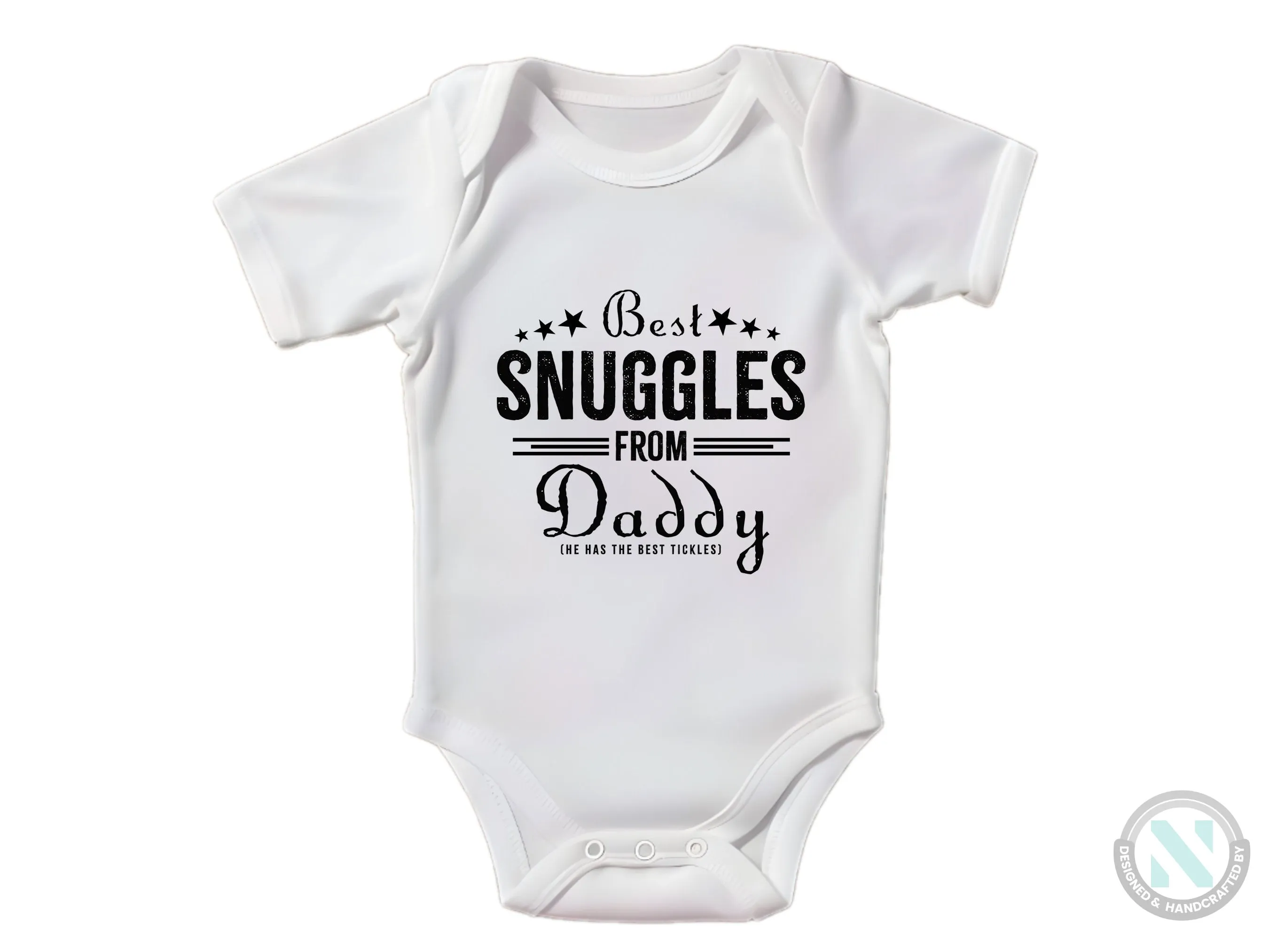 Personalized Baby Grow with Best Snuggles From Daddy text For Baby Boys