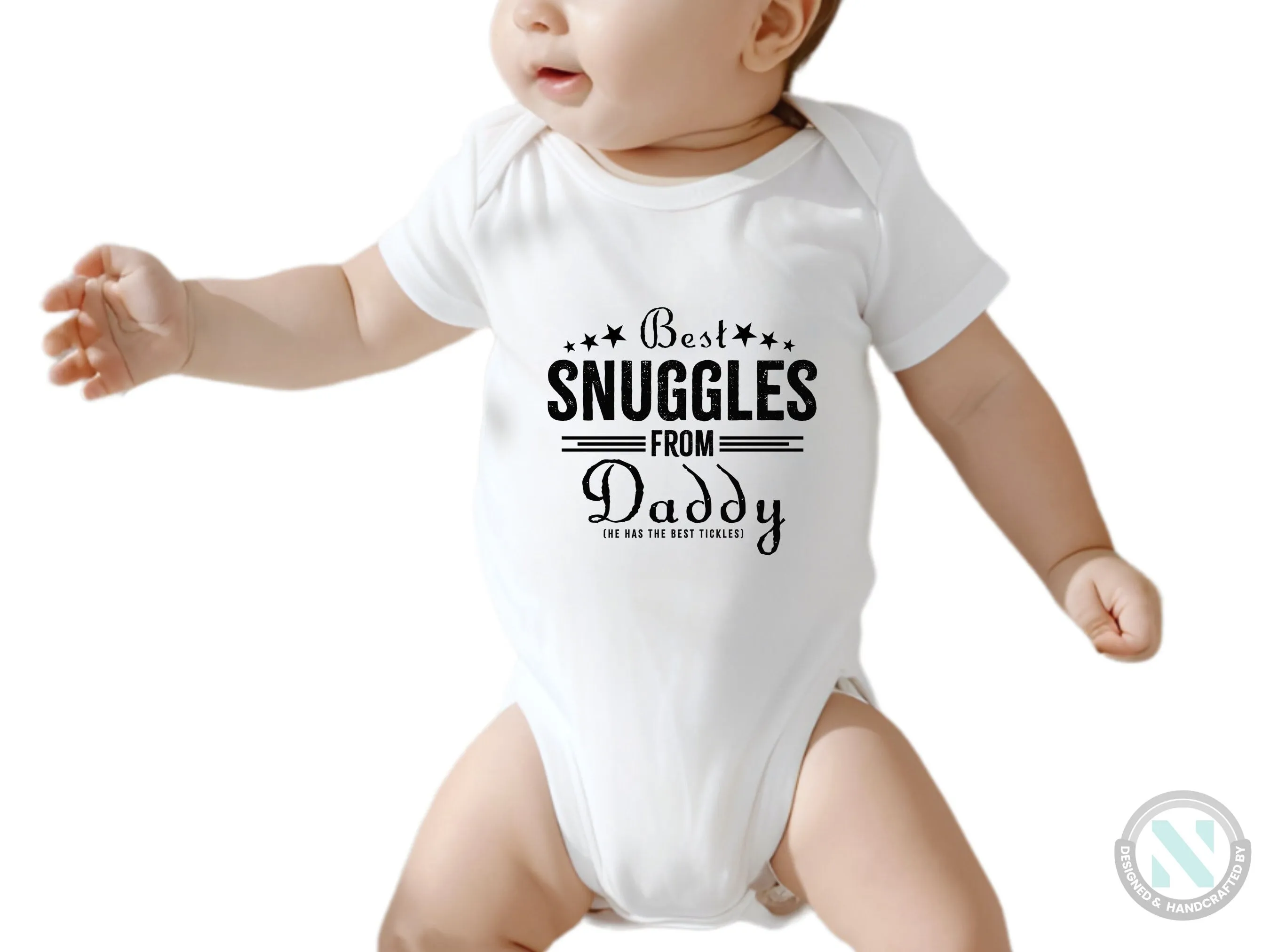 Personalized Baby Grow with Best Snuggles From Daddy text For Baby Boys