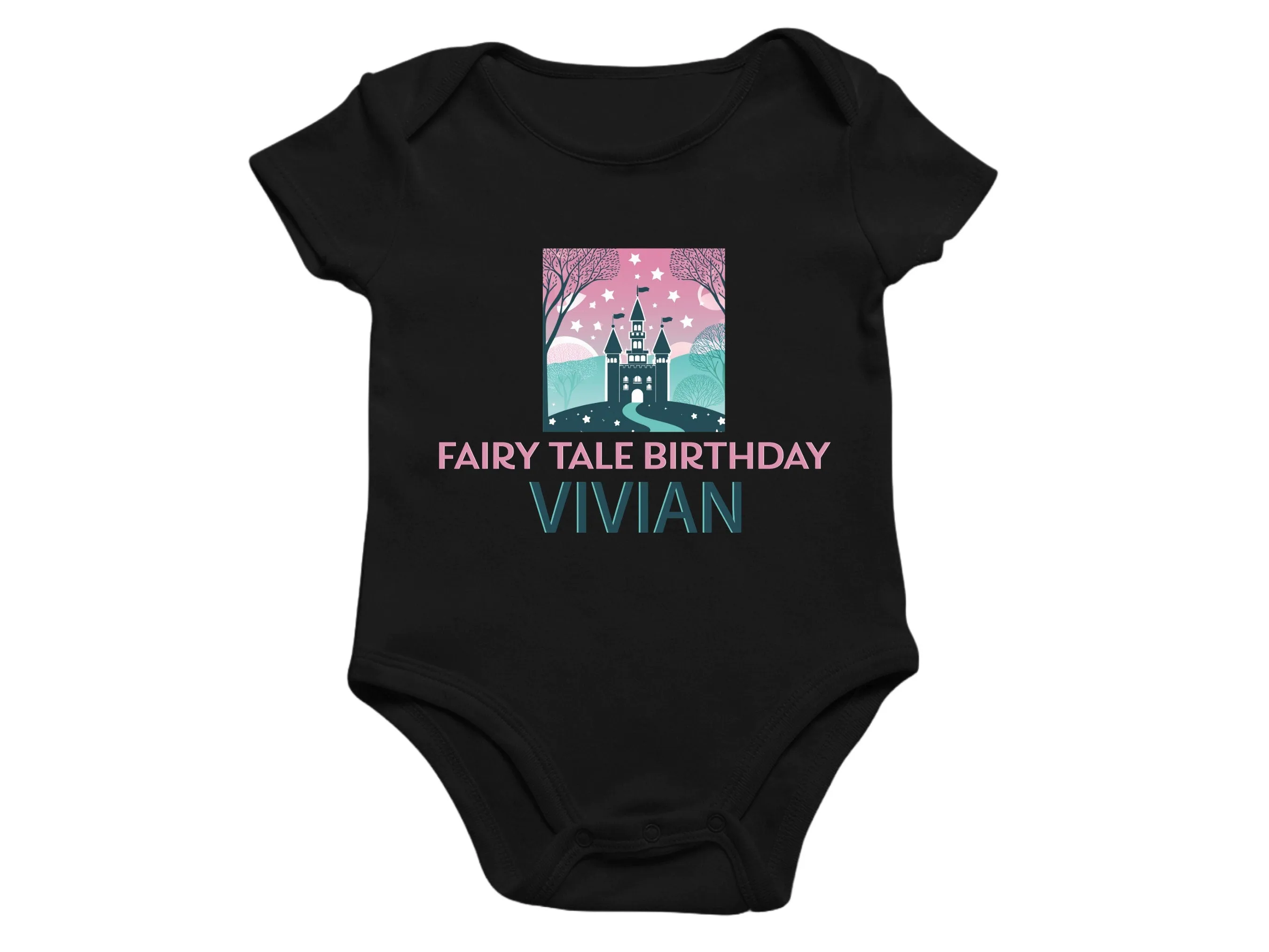 Personalized Name Long Sleeve  Baby Name Bodysuit Fairy Tale Birthday