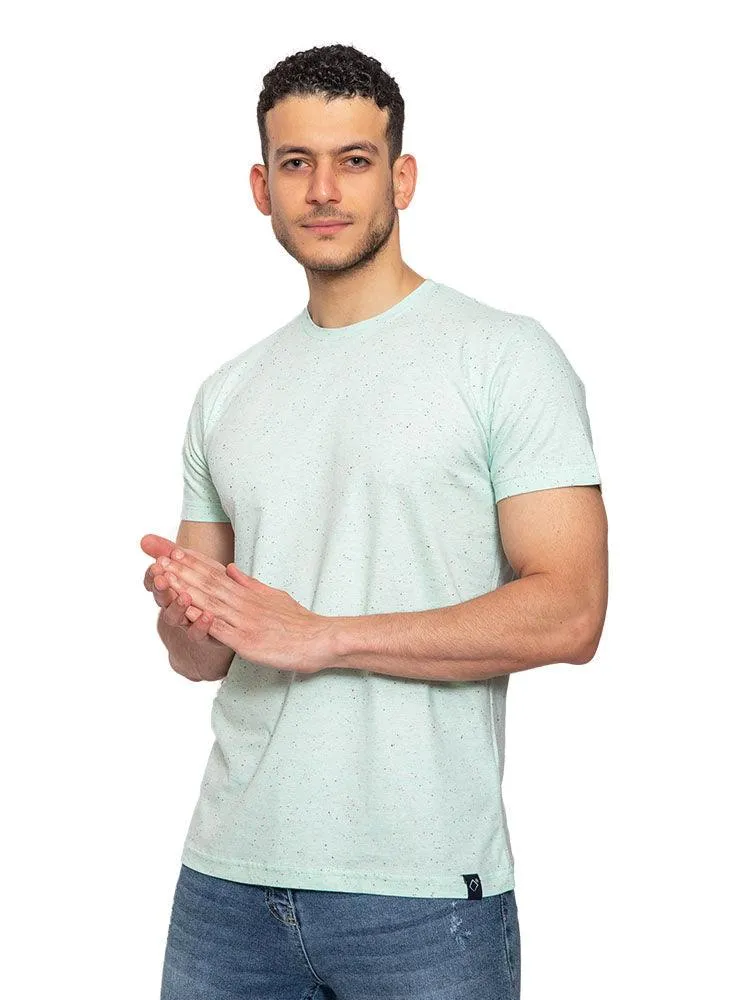 Point Light Aqua Round T-Shirt