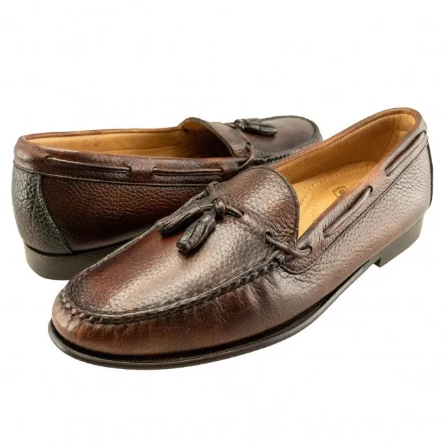 Preston Deerskin Tassel Loafer in Chestnut by T.B. Phelps