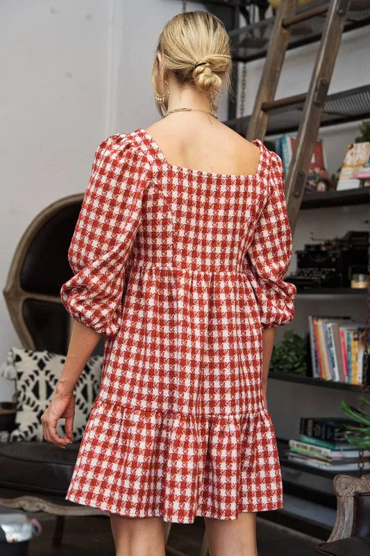 Puff Sleeve Mini Dress