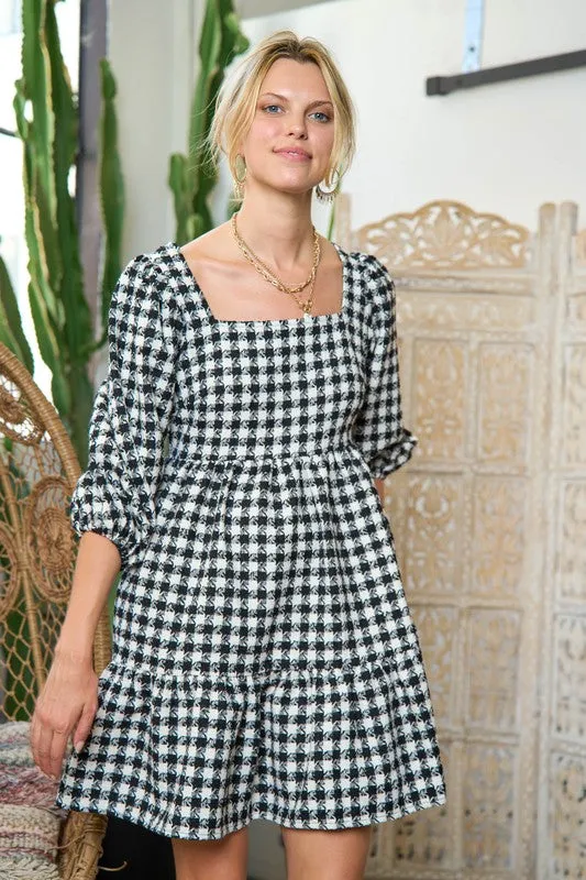 Puff Sleeve Mini Dress